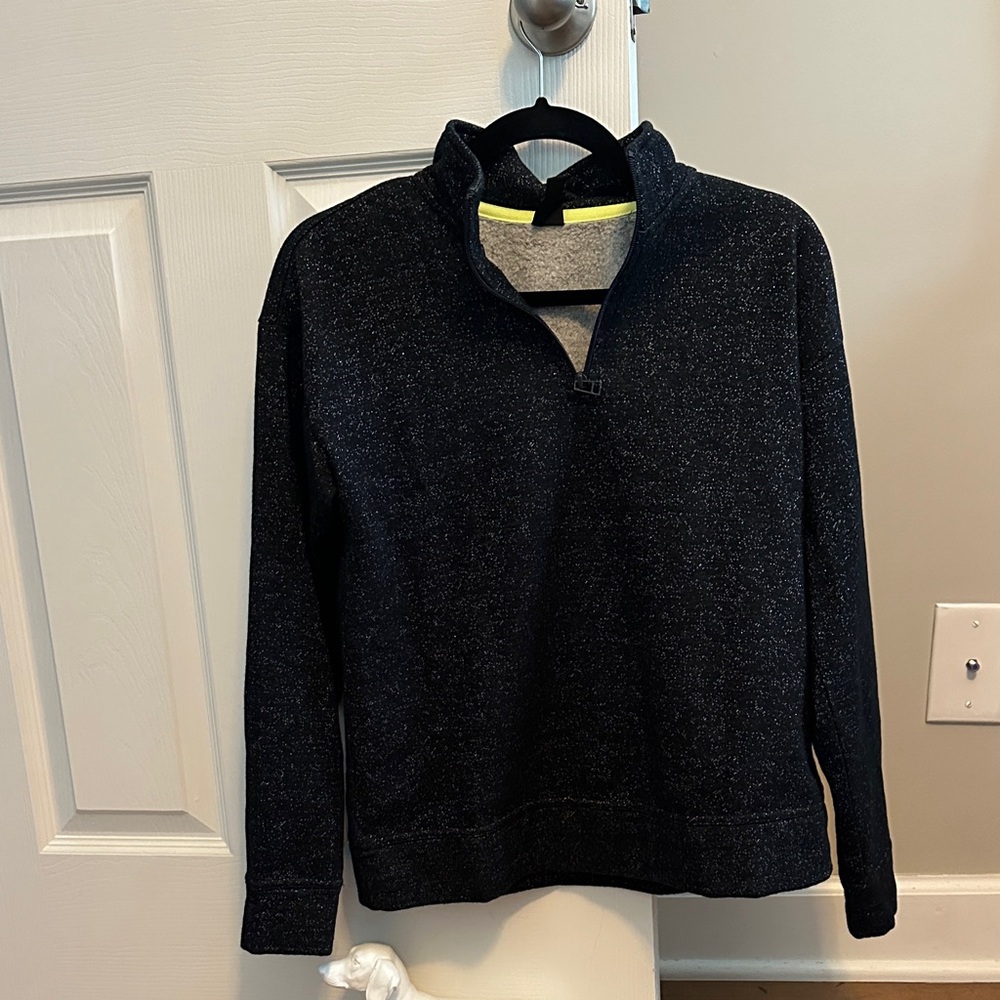 Ideology Gray and Yellow Fleece Pullover